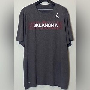 Nike Air Jordan Oklahoma Sooners T-Shirt Men’s XL Gray Dri-Fit